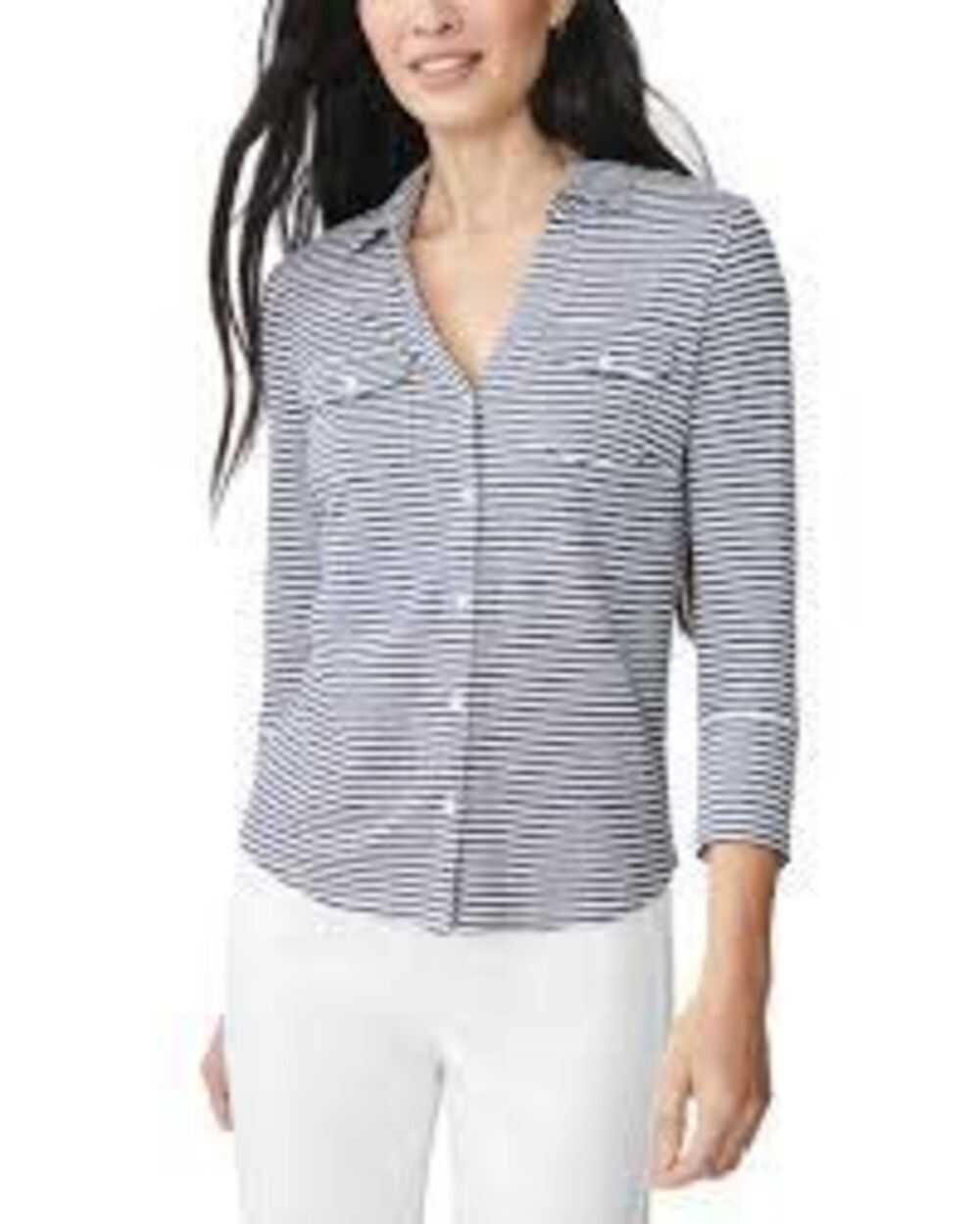 J McLaughlin Linen Blend Brynn Button Down Top Sz L